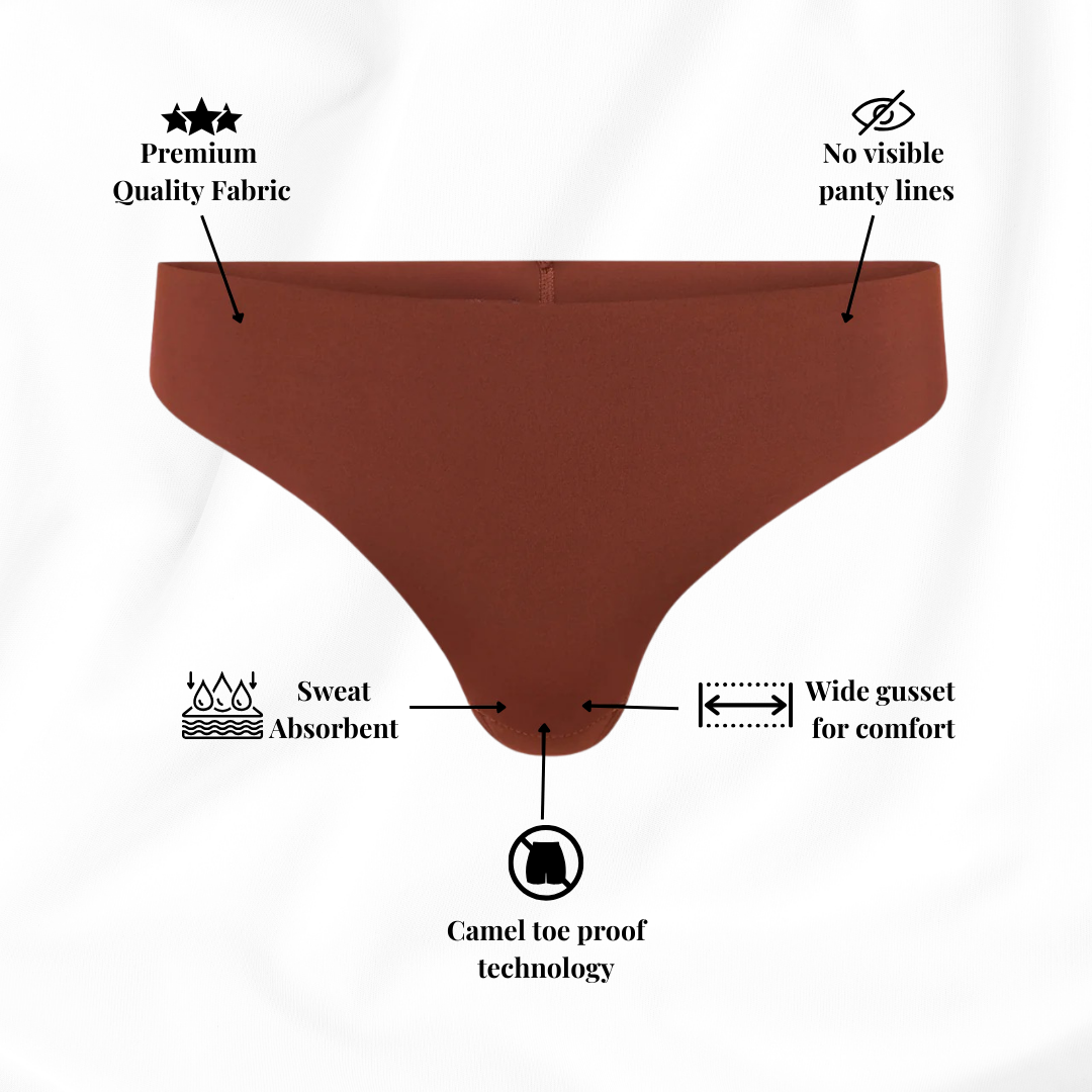 Elina™ Invisible Camel Toe Thong High Rise