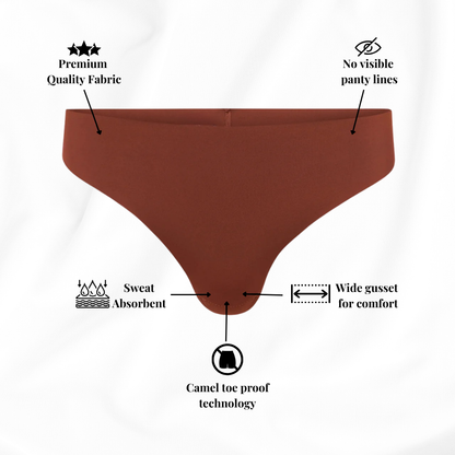 Elina™ Invisible Camel Toe Thong High Rise