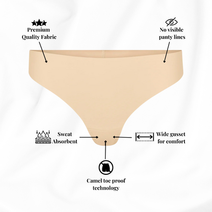 Elina™ Invisible Camel Toe Thong High Rise