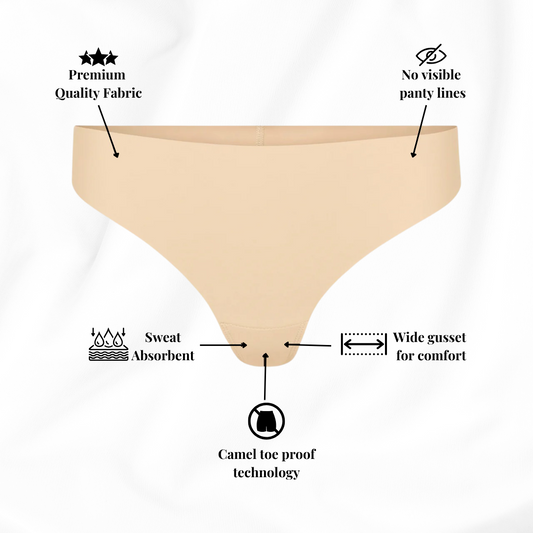 Elina™ Invisible Camel Toe Thong High Rise